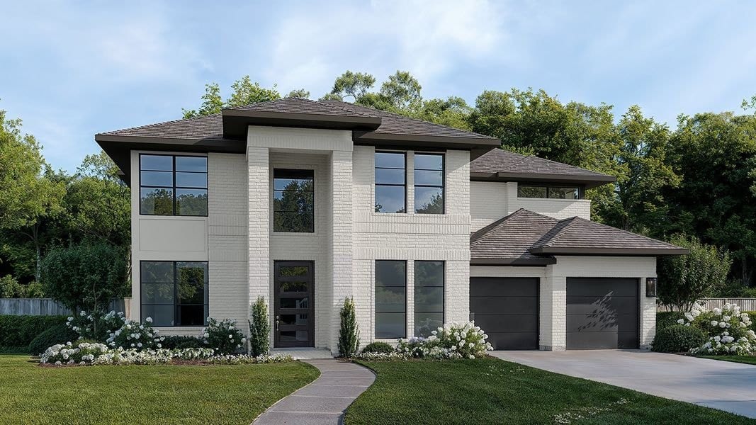 New construction luxury home exterior